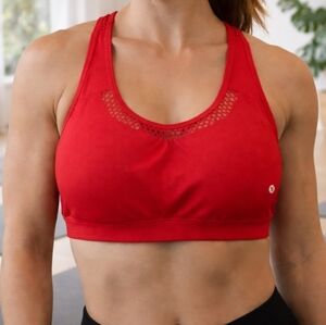 Xersion Women's Medium Support Impact Mesh Sports Workout Bra Red Size X